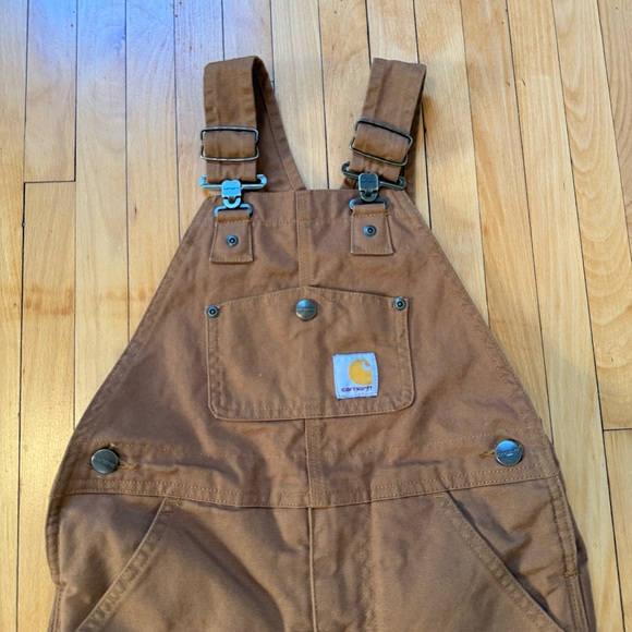 Carhartt Boys Quilted Bib Canvas Overalls Sz 6 GUC - Picture 1 of 8